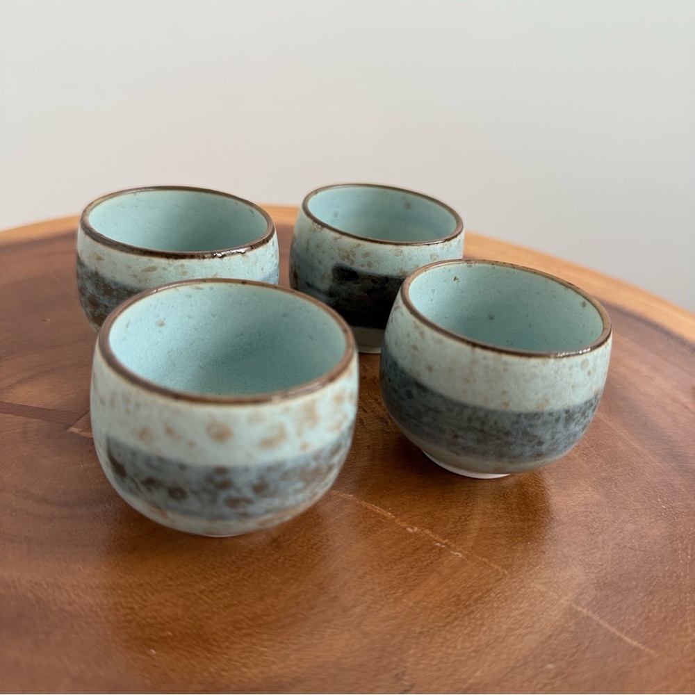 Vintage Sake Cups Shikino Utsuwa Handmade Ceramic Set 4